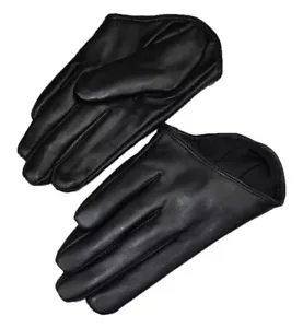 Women's Half Palm Genuine Leather Sports Dancing Gloves Black M L - Picture 1 of 6