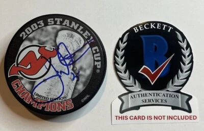 Joe Nieuwendyk Firmado Autografiado New Jersey Devils 2003 Puck Beckett Certificado de Autenticidad Foto 1 de 3