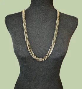 H&M Halskette goldfarbene Kette Fischgräten - Bild 1 von 8