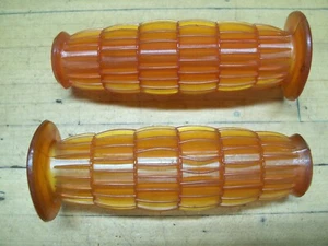 Manillar Waffle Grips Naranja NOS De Colección Minibike Chopper Motocicleta - Imagen 1 de 5