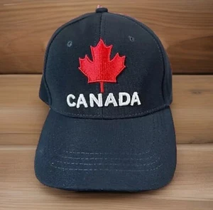 CANADA Baseball Cap Adult OSFM Black Embroidered Adjustable StrapBack Hat NEW - Picture 1 of 7