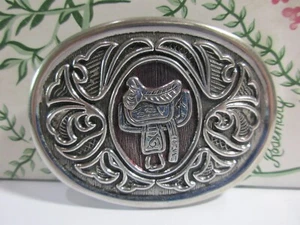 Western Silver Tone Stainless Steel Belt Buckle 3"Wide X 2.5"Tall Heavy - Picture 1 of 4