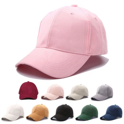 Peaked Cap Solid Baseball Cap Vuckle Back Caps Suede Hats Street Hip Hop Caps . - Image 1 of 4