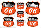 VINTAGE STYLE 1 3/4 AND 1/2 INCH PHILLIPS 66 OIL DECAL STICKER 