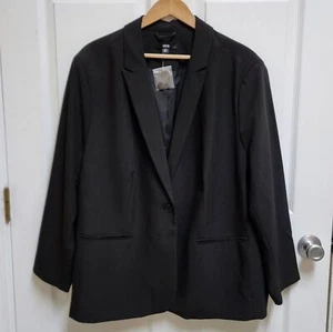 Ellos Blazer Womens 28 Black Stretch Button Long Sleeve Lined Vent Career New - Picture 1 of 13