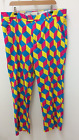Royal & Awesome Knickerbocker Glory Golf Trousers Pink Blue Yellow W42 g10