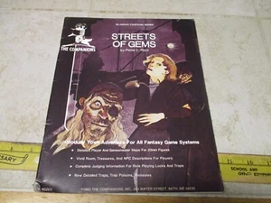 Streets of Gems The Companions Bath Maine RPG Module Peter L Rice Rare AD&D 1983 - Picture 1 of 4