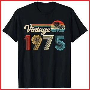 Vintage 1975 50th Birthday 50 Year Old Black Cotton T-Shirt S-5XL - Picture 1 of 3