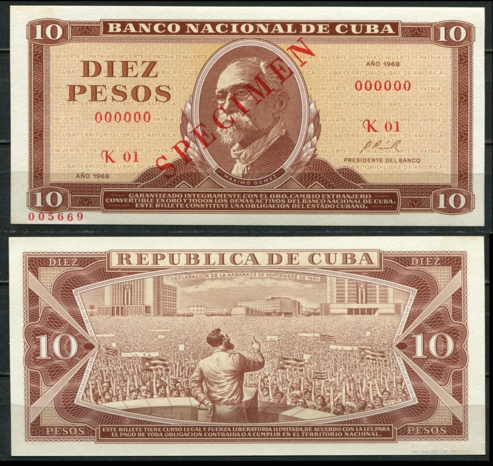 billet de banque 1967 • 10 pesos • P# 104s1 • Specimen NEUF UNC- (ND-0218) - Photo 1/1