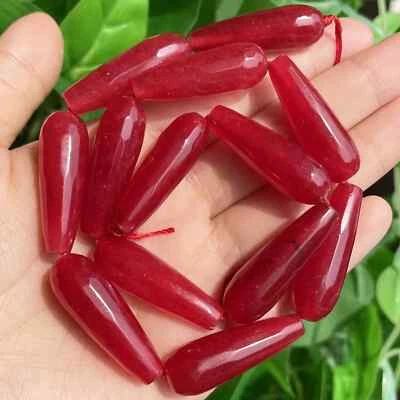 Piedra facetada en forma de gota de agua de 10x30 mm cuarzo ahumado natural granate angelita Foto 1 de 4