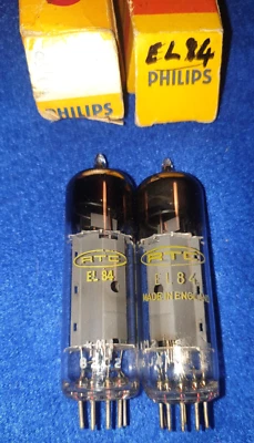 Nice matched pair EL84 RTC made at Mullard Blackburn factory - Photo 1/2