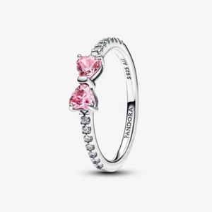 *BRAND NEW* Pandora Timeless Sterling Silver Sparkling Pink Bow Ring 193510C01 - Picture 1 of 3