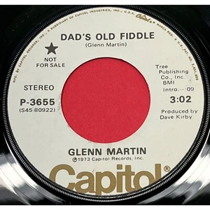 Glenn Martin Dads Old Fiddle / Billy Ray Wrote A Song 45 Country Promo Capitol - Picture 1 of 4