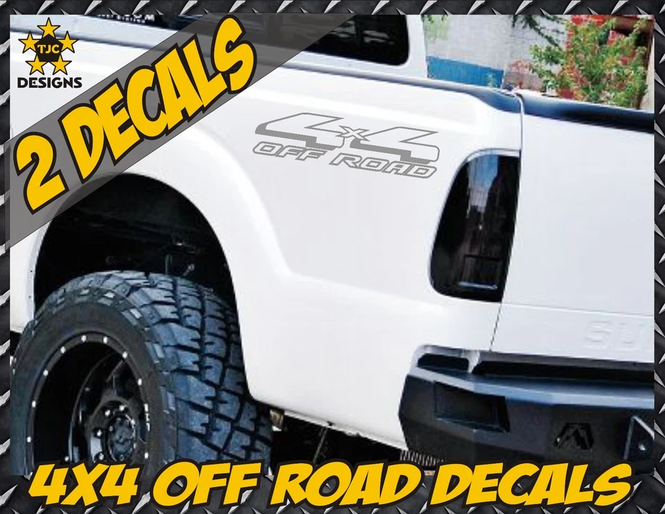 4x4 Truck Bed Decal Set METALLIC SILVER for Ford F-150, Super Duty F-250, Ranger - Image 1 of 1
