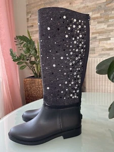 Alba Moda Reitstiefel Gummistiefel Gr. 41 Schwarz/Grau ***Neu*** - Bild 1 von 10