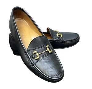 JAY BUTLER Shoes Mens 10 D Black Leather Millbank Horse bit Slip On Loafers - Picture 1 of 14