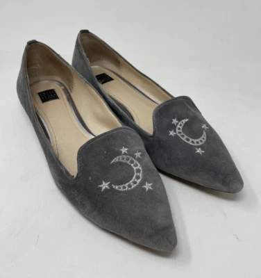 White House Black Market 11 Planos Gris Gamuza Cuero Ava Moon Punta Punta N2 Foto 1 de 4