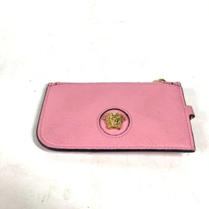 VERSACE Medusa Fragment Case Wallet Coin Compartment coin purse pink/Gold - Picture 1 of 14