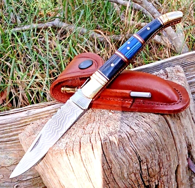 Laguiole Damastmesser Taschenmesser Damast-taschenmesser Rostfrei -22cm- (T4)