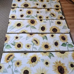 5 Valances for Windows Yellow Sunflowers Rod Pocket Kitchen 54"x15" Curtains o6 - Picture 1 of 8