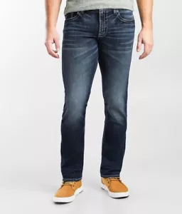 BKE Alec Slim Fit Jeans MENS/Teen Boys Size (26x30) Dark Wash Distressed Grunge - Picture 1 of 12