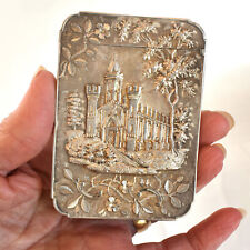 1850 Am. Coin Silver Card Case - Leonard & Wilson, Philadelphia - Castle, Church