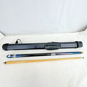 Vintage Bud Light Pool Cue Stick - Two Piece - w/Nice Case - Blue Pearl Old Logo - Picture 1 of 16