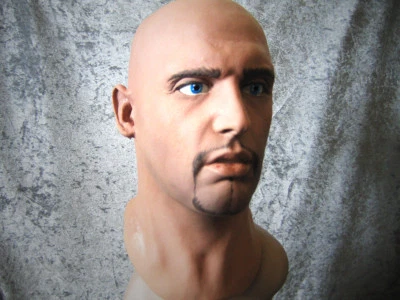 Latex Mask MORGAN +EYES - Real. Male Effect Rubber Gum Man Face Disguise Guy - Image 1 of 3