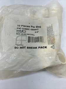 Charlotte Pipe 3/4-in 90-Degree Schedule 40 PVC Elbow (10-Pack) - Picture 1 of 2