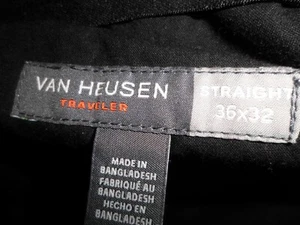 black, elasticated band, van heusen, mens golf/casual pants, 36X32 - Picture 1 of 10