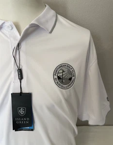 ISLAND GREEN GOLF POLOSHIRT - NEU WEISS PORTHPEAN GOLFSCHLÄGER - GRÖSSE XL - Bild 1 von 7
