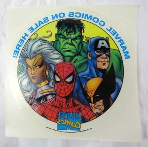 Marvel Store Promo Window / Door Sticker / Decal 1992 NEVER Used - Picture 1 of 4