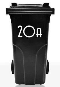 Wheelie or Dust Bin Number Sticker, 20cm high, self adhesive for shops office - Picture 1 of 17