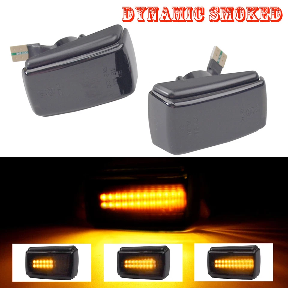 Luz indicadora lateral LED negra dinámica para Volvo 780 1986-1990 850 1991-1996 Foto 1 de 4