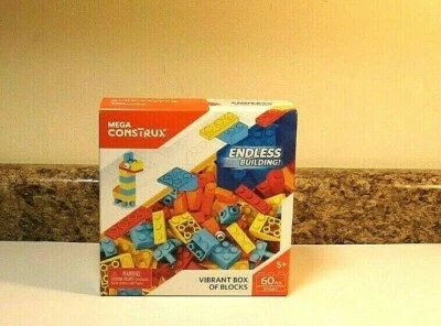 Mega Construx Building Blocks Set Vibrant Box Of Blocks 60 Pcs NEW - Image 1 of 3