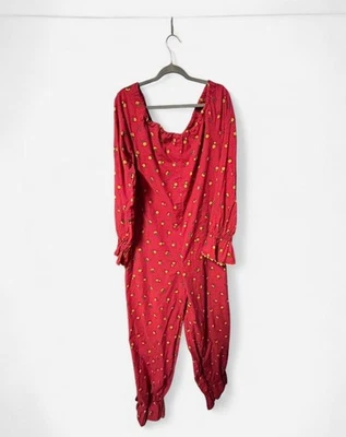 vintage handmade floral print hand-sewn clown jumpsuit will bell wrists - Image 1 of 3