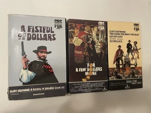 The Good The Bad The Ugly Fistful Of Dollars Few Dollars More CBS Fox VHS Orig - Picture 1 of 22