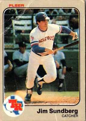 1983 Fleer Jim Sundberg #580 Texas Rangers Baseball Card - Image 1 of 2