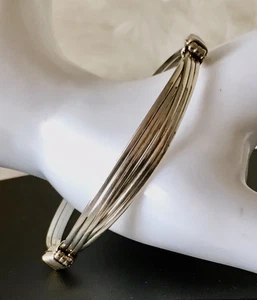 "Brazalete de alambre modernista de plata de ley de 8,5"" en muy buena condición" - Imagen 1 de 17