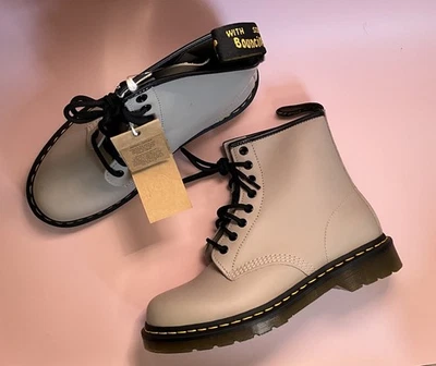 DR. MARTENS  31008 TAUPE ZAVALA COMBAT LEATHER BOOTS WOMEN’s Size 9 - Image 1 of 4