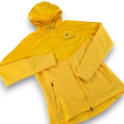 Nike Dri FIT LIVESTRONG Running Windbreaker Zip Hooded Lightweight Yellow Men L - Image 1 of 4