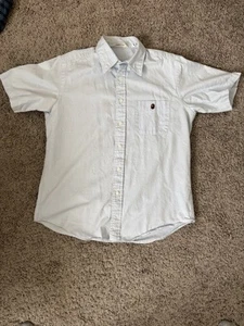 Bape Short Sleeve Shirt Mens Medium Blue Button Down 'A Bathing Ape' - Picture 1 of 4