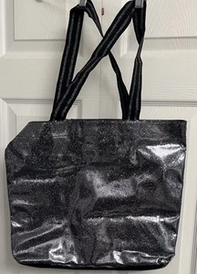 Large Black And Silver Glitter Tote Bag - Picture 1 of 4