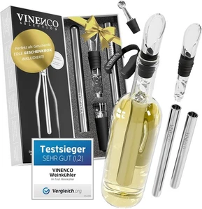 VINENCO Weinkühler Set 7in1 | Flaschenkühler & Dekanter Edelstahl | Geschenk - Bild 1 von 6