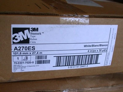 3M Stamark Pavement Marking Tape White A270ES 4in/po x 30yd/v NOS - Image 1 of 4