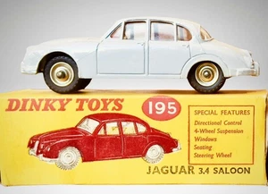 Vintage Dinky Toys Jaguar 3.4 Ltr. Saloon No. 195 | 4 Wheel ๐ Suspension - Picture 1 of 9