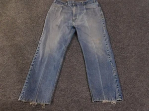 Vintage Levis 505 Jeans Mens 40x30 Blue Denim Made USA Distressed Paint 90s - Picture 1 of 19