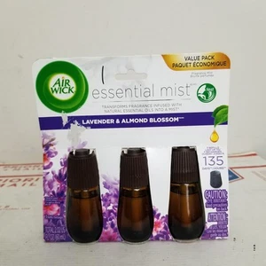Air Wick Essential Mist Refill 3 Count Lavender & Almond Blossom Natural Essen - Picture 1 of 5