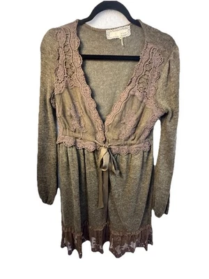 Suéter Túnica Anthropologie A’REVE Mezcla Angora Nudo Difuso Botones y Lazo MEDIANO Foto 1 de 4