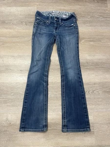 Ariat REAL Denim Jeans Damen 26S blau Bootcut Mid Rise Western Nähte Schlag - Bild 1 von 8